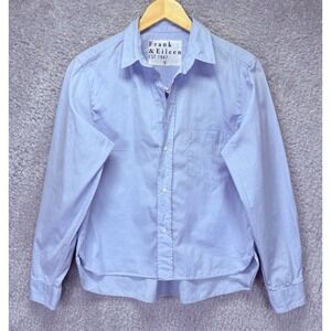 Frank & Eileen Silvio Untuckable Button-Up Shirt Womens S Blue Casual Classic